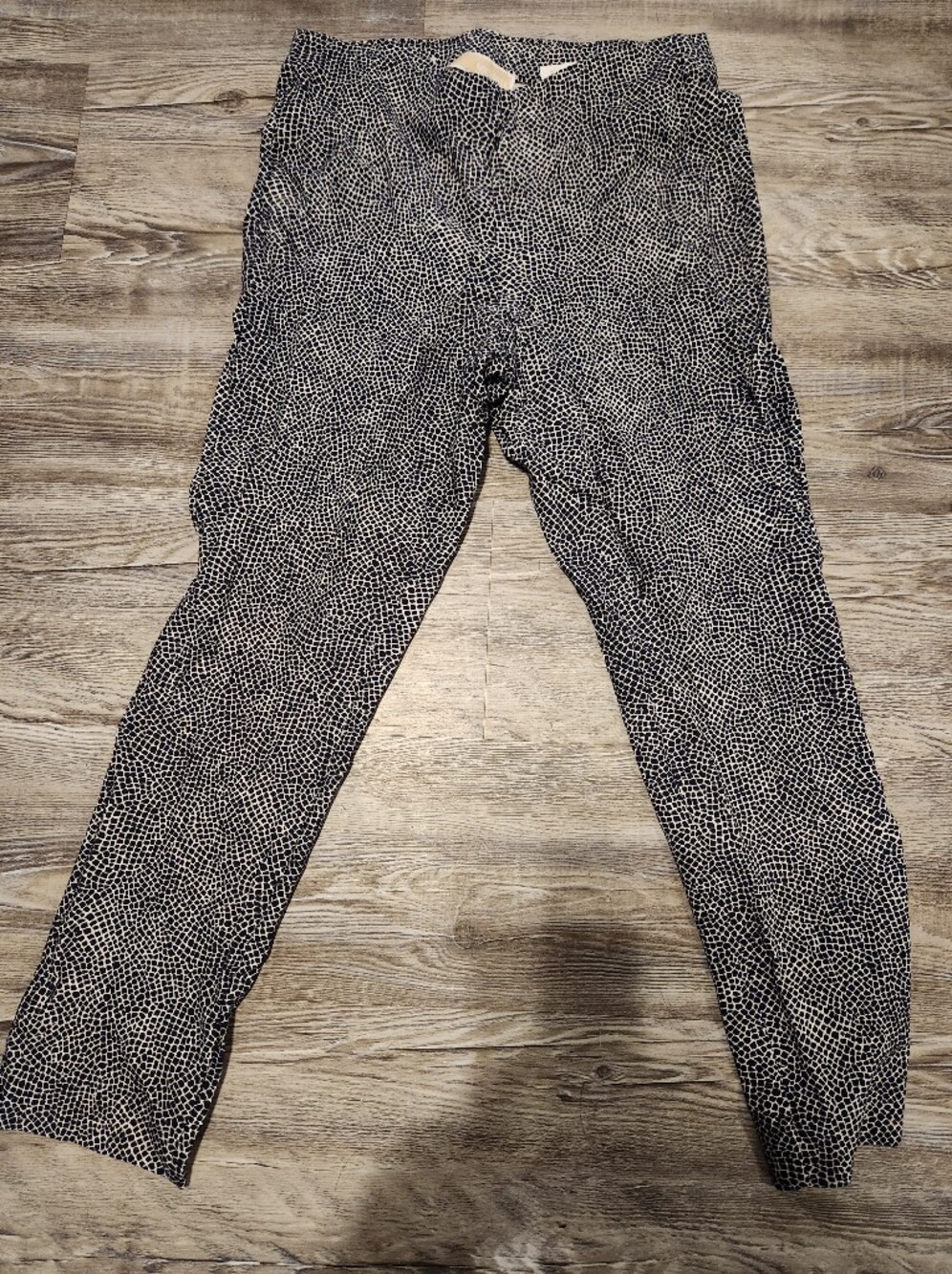Michael Kors Black and White Micro-Print Leggings